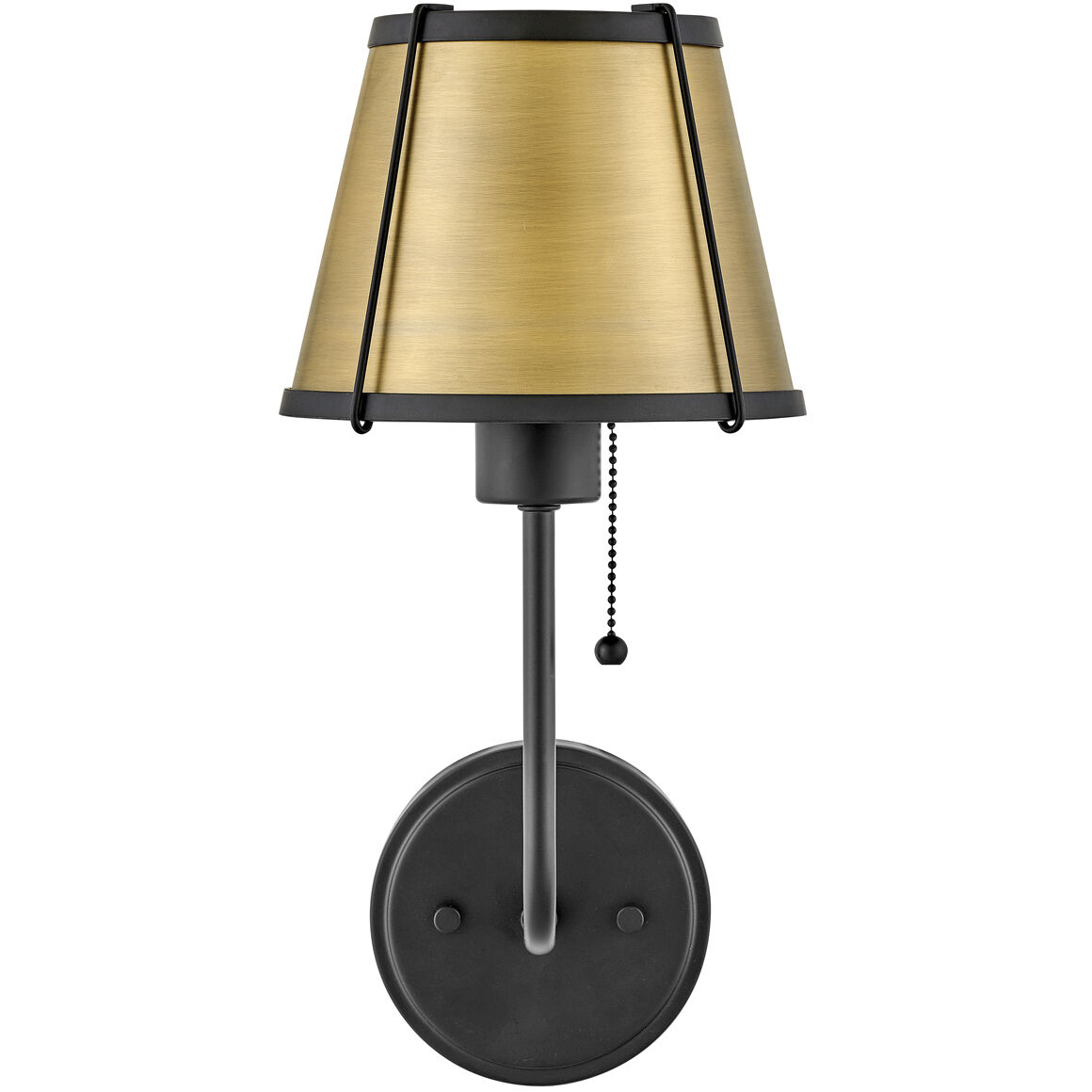 Clarke 1 Light 7.25 inch Black with Lacquered Dark Brass accents Sconce Wall Light