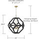 Geo 4 Light 24 inch Flat Black and Matte Brass Pendant Ceiling Light