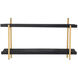 Two Tiers 36.2 X 20.5 X 9.8 inch Black Shelf