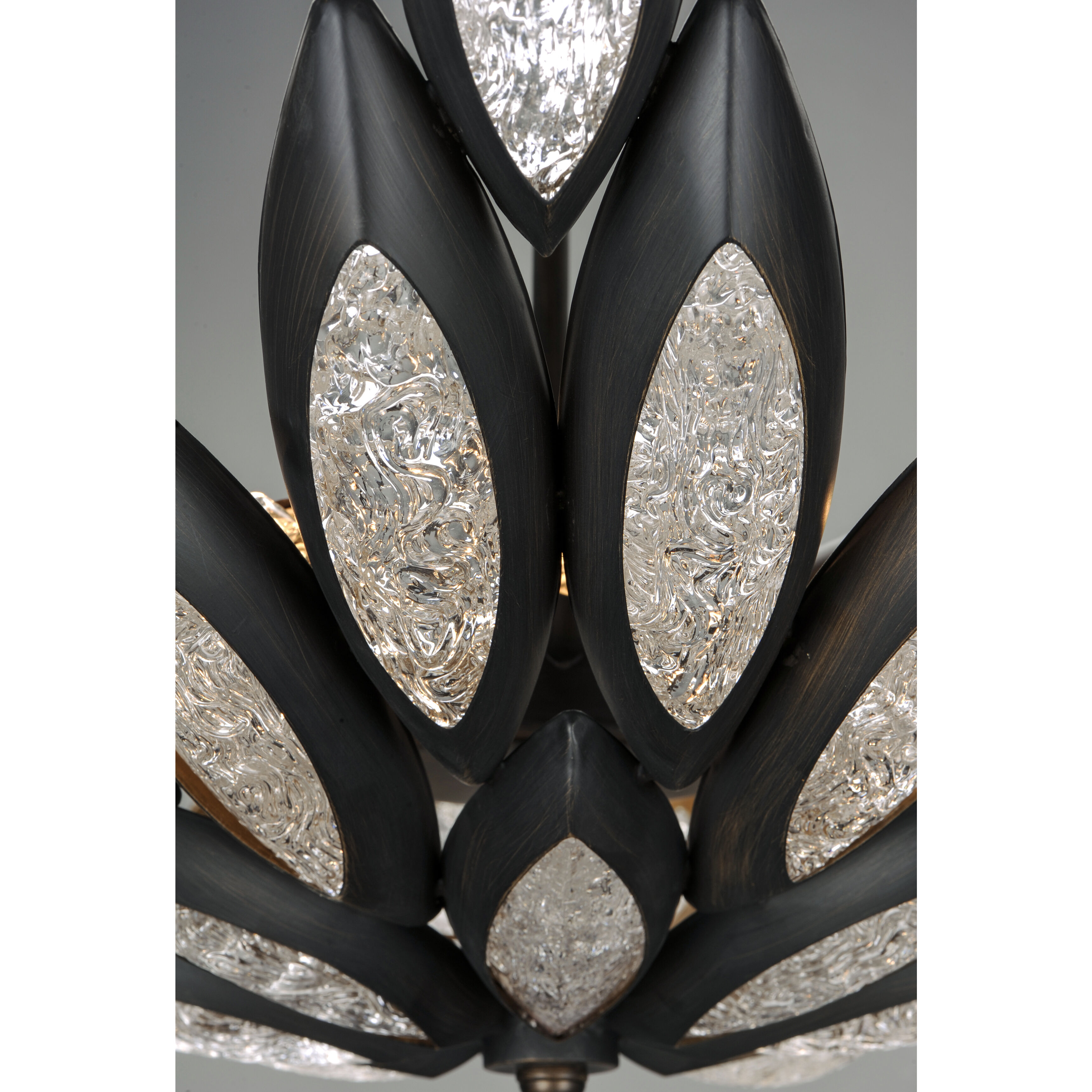 Lotus 8 Light 30.5 inch Burnished Bronze Single Pendant Ceiling Light