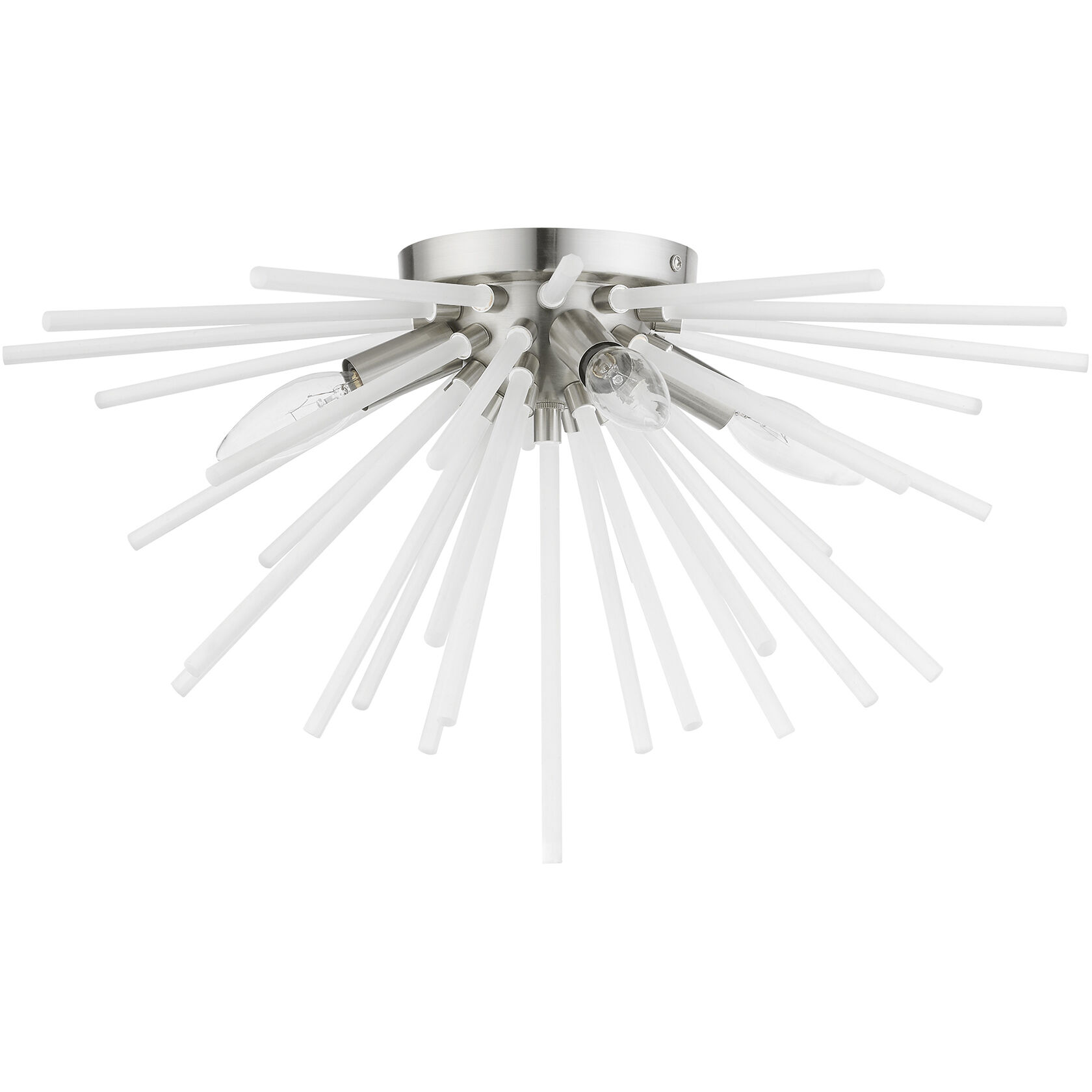 Uptown 4 Light 20 inch Brushed Nickel Flush Mount Ceiling Light