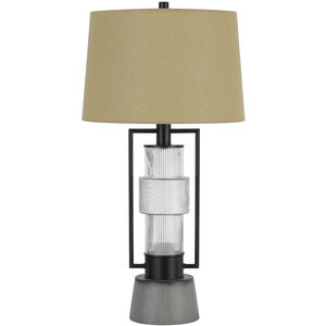 Vallda 31 inch 100.00 watt Matte Black and Cement Table Lamp Portable Light, Lantern Style