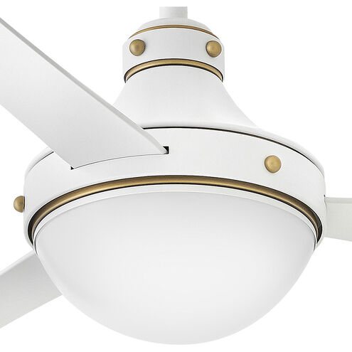 Oliver 62 inch Matte White with Heritage Brass with Matte White Blades Fan