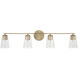Portman 4 Light 35.25 inch Aged Brass Vanity Light Wall Light