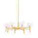 Dawson 8 Light 33.75 inch Gold Leaf and White Plaster Chandelier Ceiling Light
