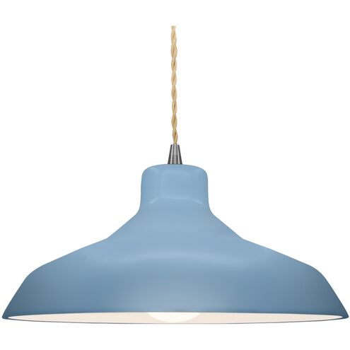 Radiance LED 15.5 inch Sky Blue and Brushed Nickel Pendant Ceiling Light