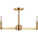 Fullton 3 Light 20 inch Satin Brass Semi-Flush Mount Ceiling Light