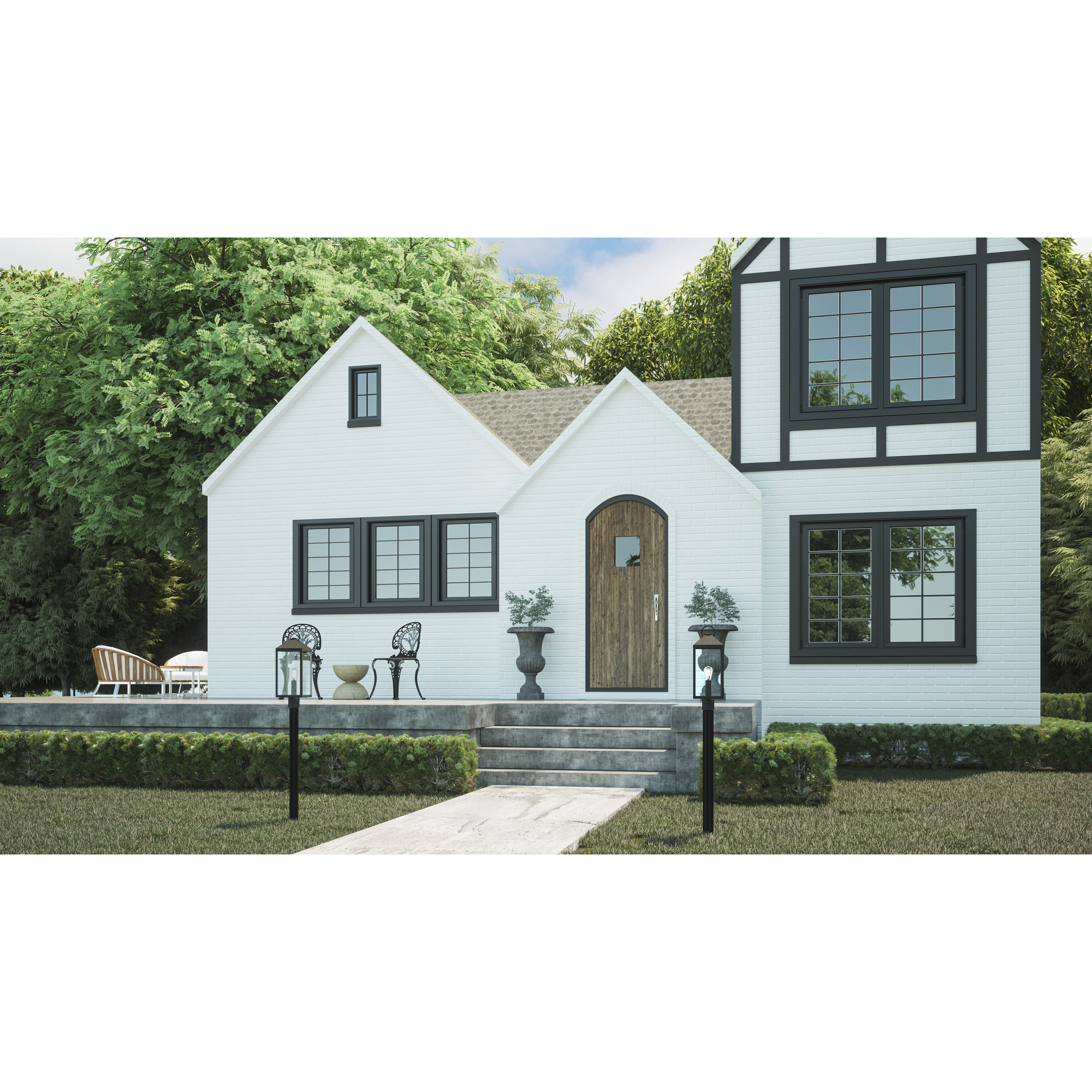 Thorpe 1 Light 23 inch Mottled Black Outdoor Post Lantern, Large