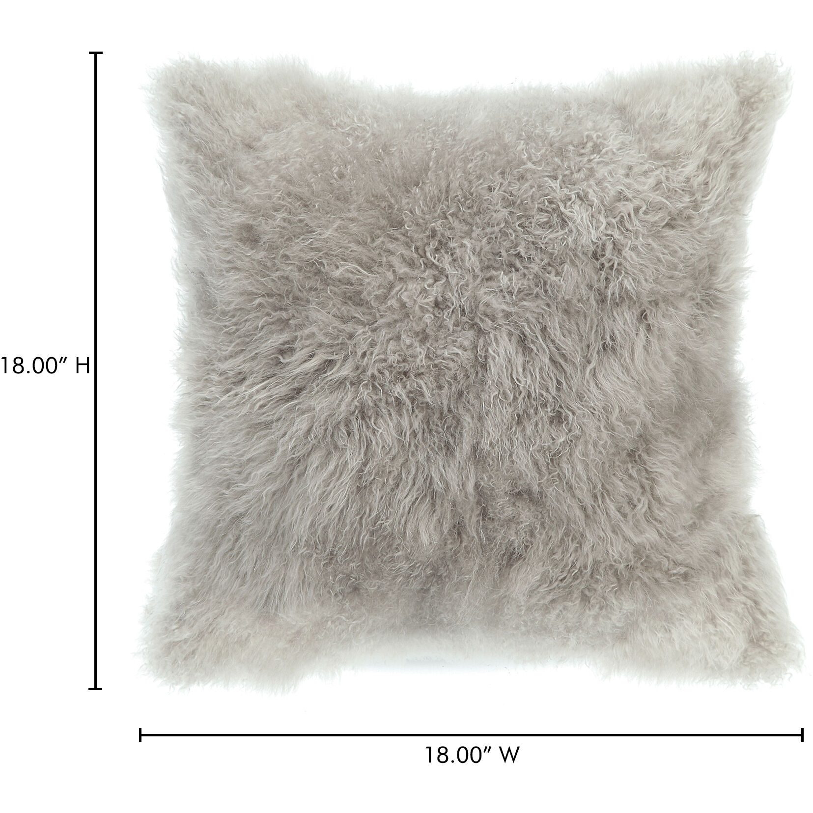Cashmere Fur 18 X 3 inch Grey Pillow