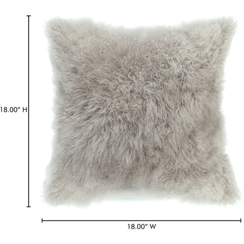 Cashmere Fur 18 X 3 inch Grey Pillow