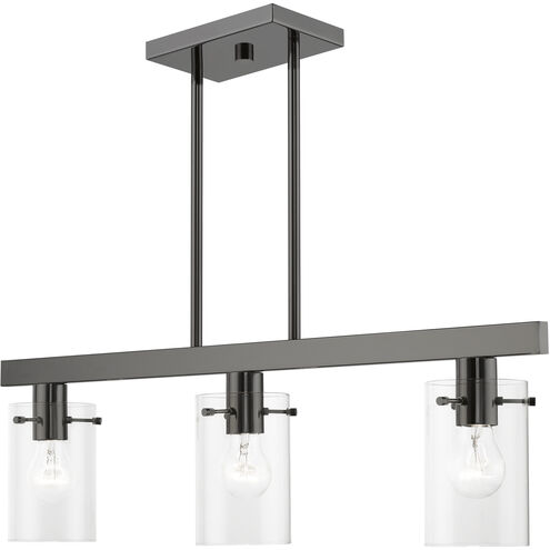 Munich 3 Light 30 inch Black Chrome Linear Chandelier Ceiling Light