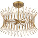Marquise 3 Light 20 inch Luxor Gold Semi-Flush Mount Ceiling Light