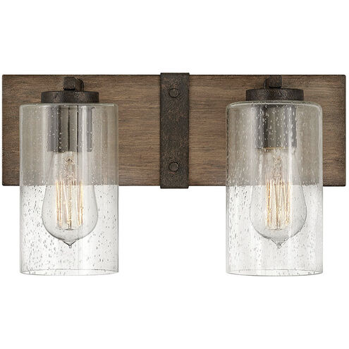 Sawyer 2 Light 14.25 inch Sequoia with Iron Rust Vanity Light Wall Light