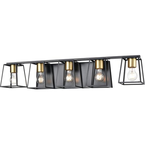 Cape Breton 5 Light 36.75 inch Multiple Finishes and Ebony Bath Vanity Wall Light