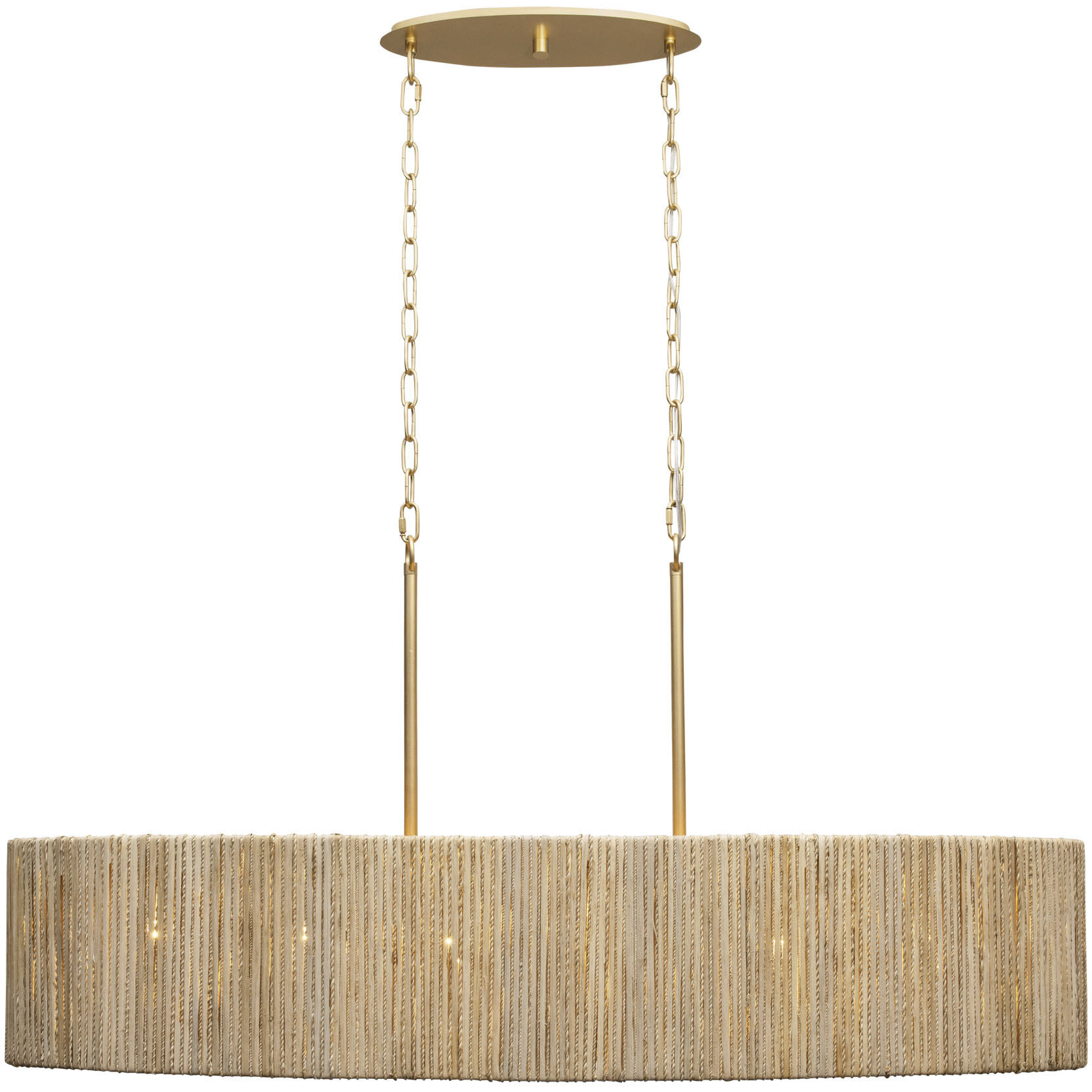 Jacob's Ladder 6 Light 48 inch French Gold Linear Pendant Ceiling Light, Smithsonian Collaboration
