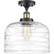 Ballston Bell 1 Light 8 inch Black Antique Brass Semi-Flush Mount Ceiling Light