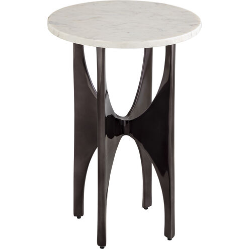 Elroy 20 X 14 inch Black Nickel with White Accent Table