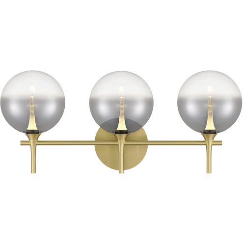 Iissa 3 Light 23.63 inch Gold Vanity Light Wall Light in Smoke
