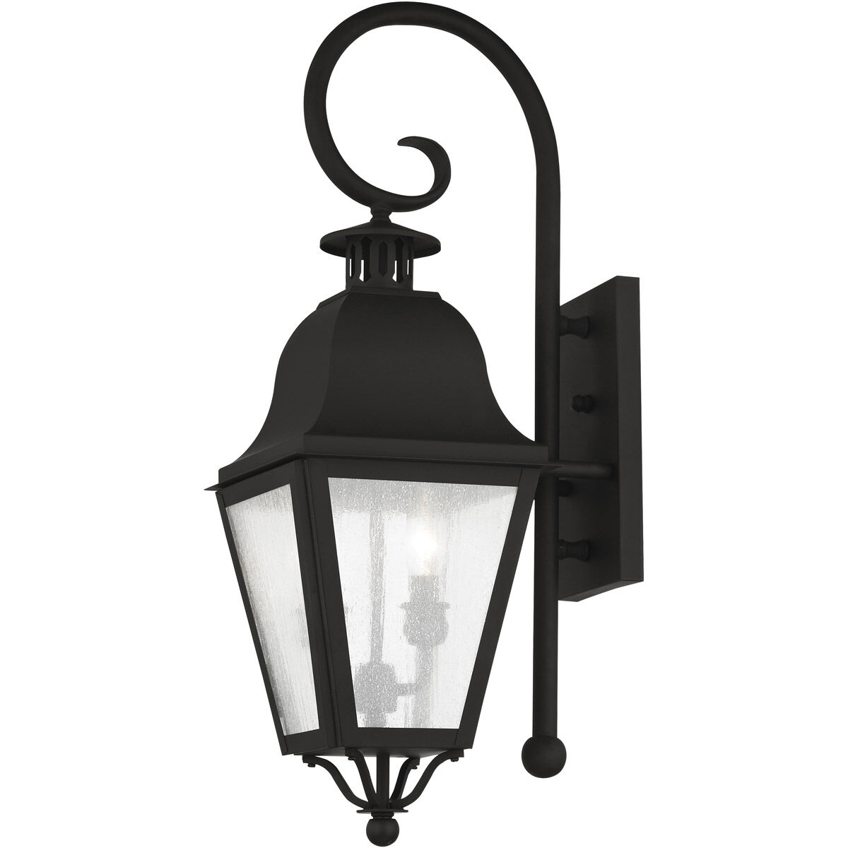 Amwell 2 Light 24.75 inch Black Outdoor Wall Lantern