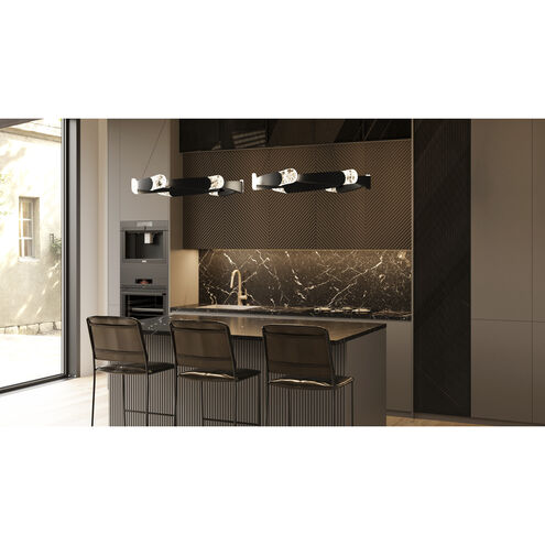 Saffron LED 34 inch Matte Black Pendant Ceiling Light