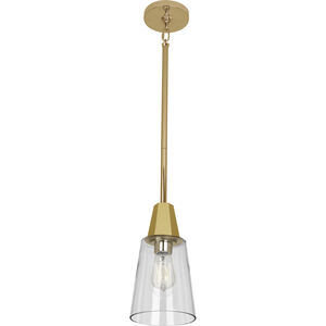 Wheatley 1 Light 15 inch Modern Brass Pendant Ceiling Light in Clear Glass