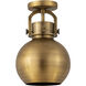 Newton Sphere 1 Light 8 inch Brushed Brass Flush Mount Ceiling Light
