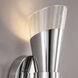 Fusion Collection - Lugano Family 1 Light 4.75 inch Polished Chrome and Ribbed Clear ADA Wall Sconce Wall Light, EVOLV