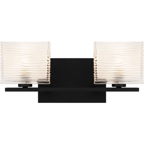 Westcap 2 Light 15 inch Matte Black Bath Light Wall Light, Medium