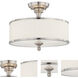 Candice 3 Light 15 inch Brushed Nickel Semi Flush Mount Ceiling Light