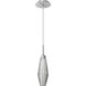 Aalto LED 3.8 inch Classic Silver Pendant Ceiling Light in 3000K LED, Optic Rib Smoke