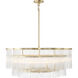 Azura 6 Light 34 inch Heirloom Brass Scalloped Pendant Ceiling Light