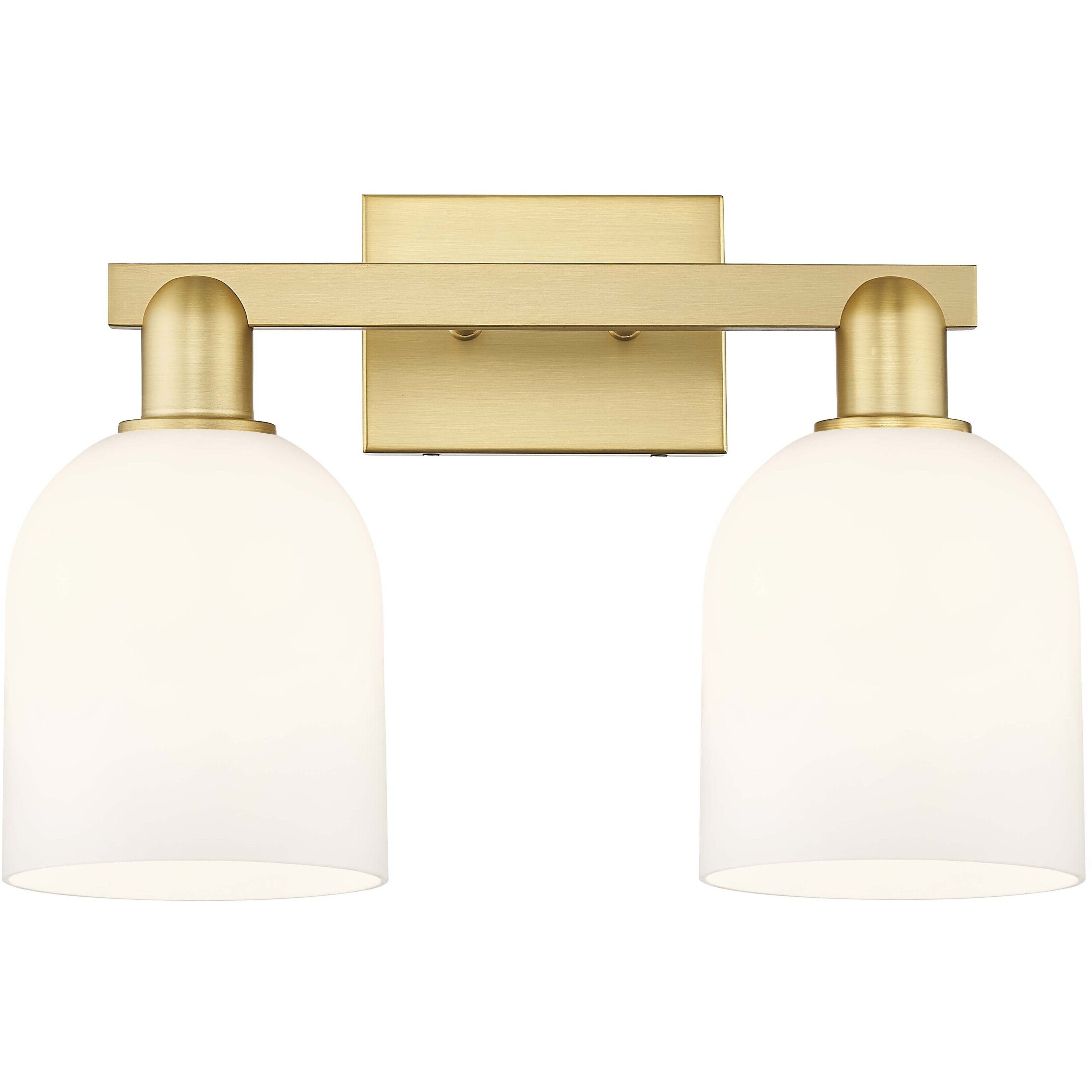 Arcadia Bella 2 Light 16.5 inch Satin Gold Bath Vanity Light Wall Light in White
