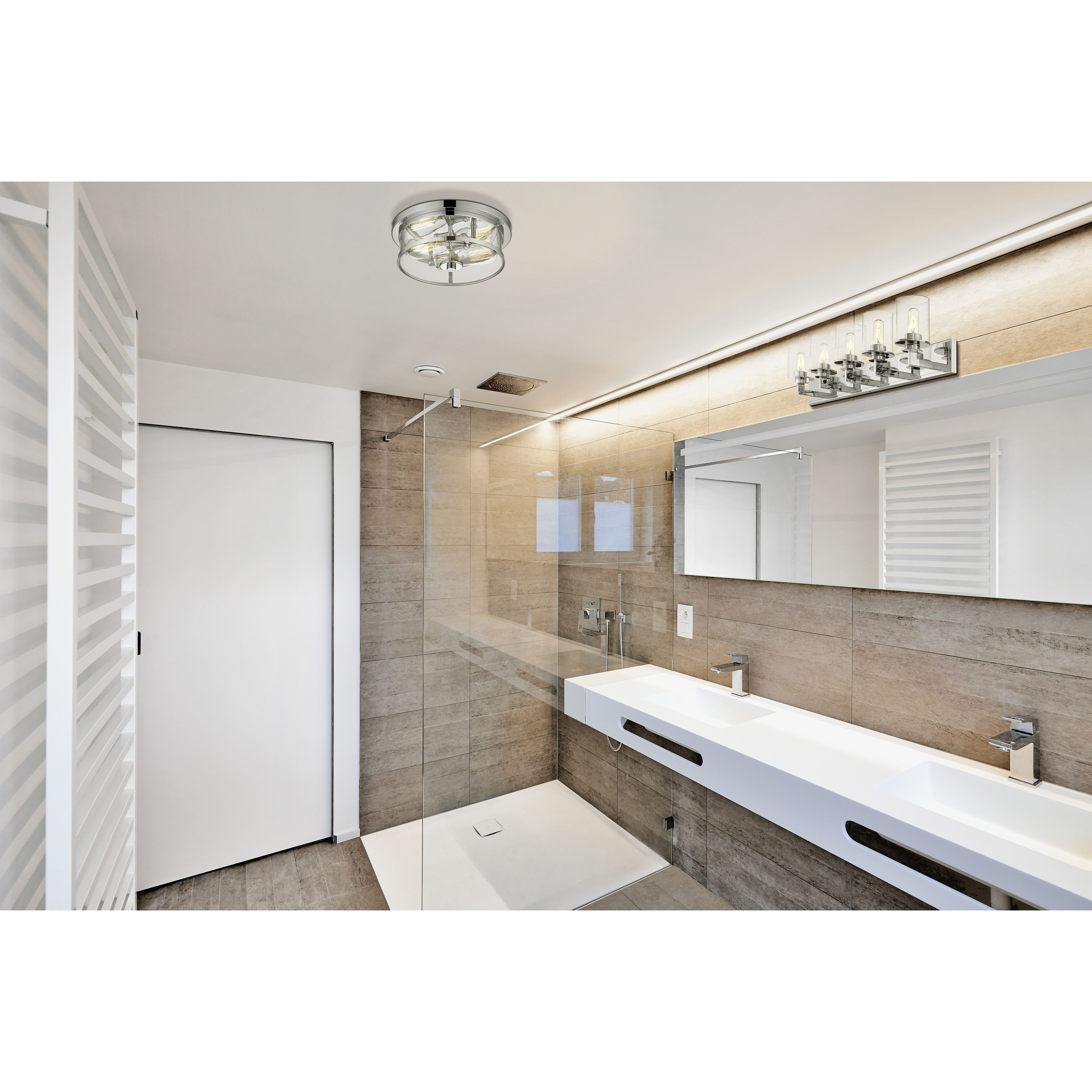 Savannah 5 Light 38.75 inch Chrome Vanity Wall Light