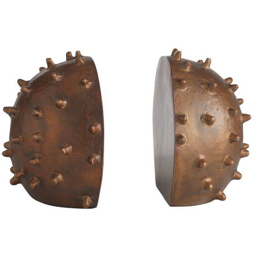 Fenwick 8.5 inch Dark Antique Brass Bookends, Set of 2