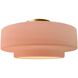 Radiance Collection - Tier LED 14.5 inch Gloss Blush and Brushed Brass Semi-Flush Ceiling Light in Dedicated LED, 14.5W x 7.25H, Form+Finish+Function