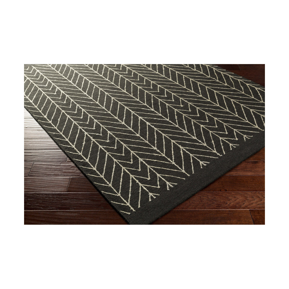 Dasher 36 X 24 inch Black and Neutral Area Rug, Wool, Cotton, and Viscose