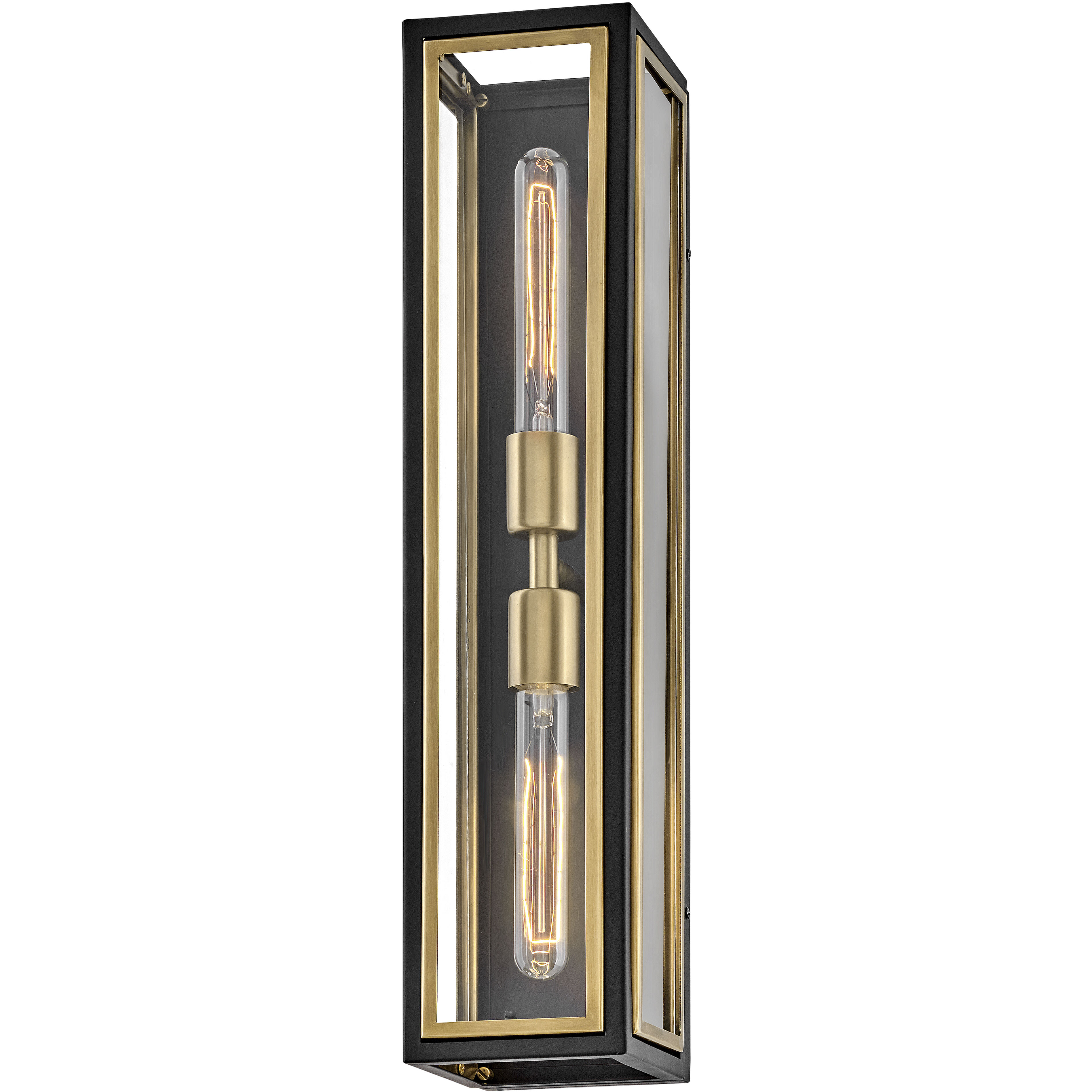 Shaw 6.5 inch Black with Heritage Brass Indoor Wall Sconce Wall Light