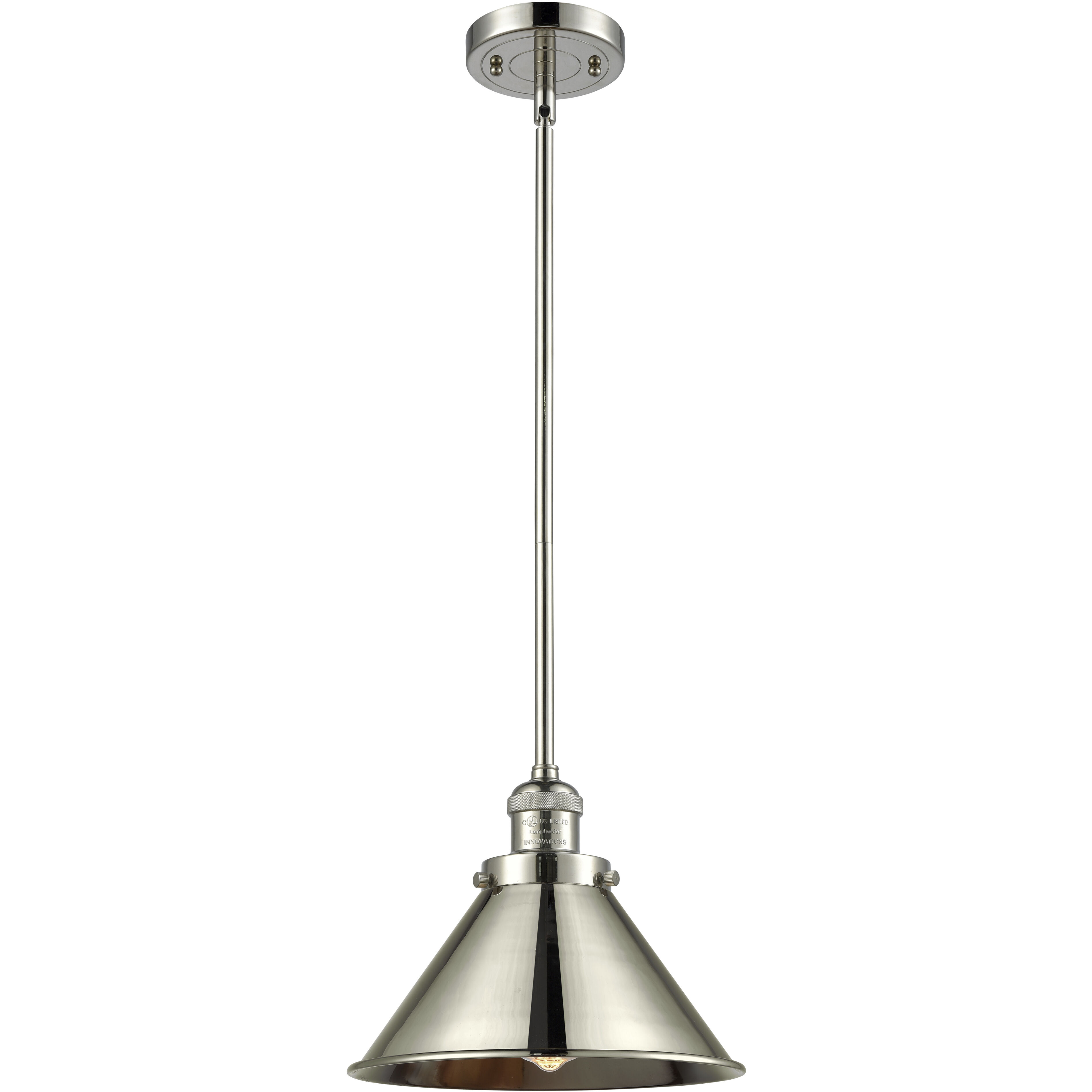 Franklin Restoration Briarcliff 1 Light 10 inch Polished Nickel Mini Pendant Ceiling Light in Incandescent, Franklin Restoration