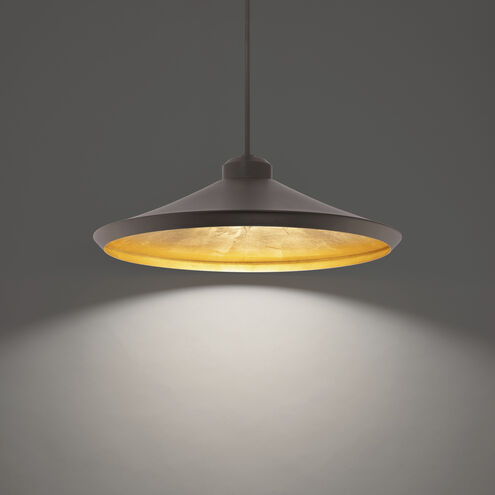 Alfa 1 Light 23.75 inch Bronze Gold Leaf Pendant Ceiling Light