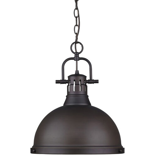 Duncan 1 Light 14 inch Rubbed Bronze Pendant Ceiling Light, Large