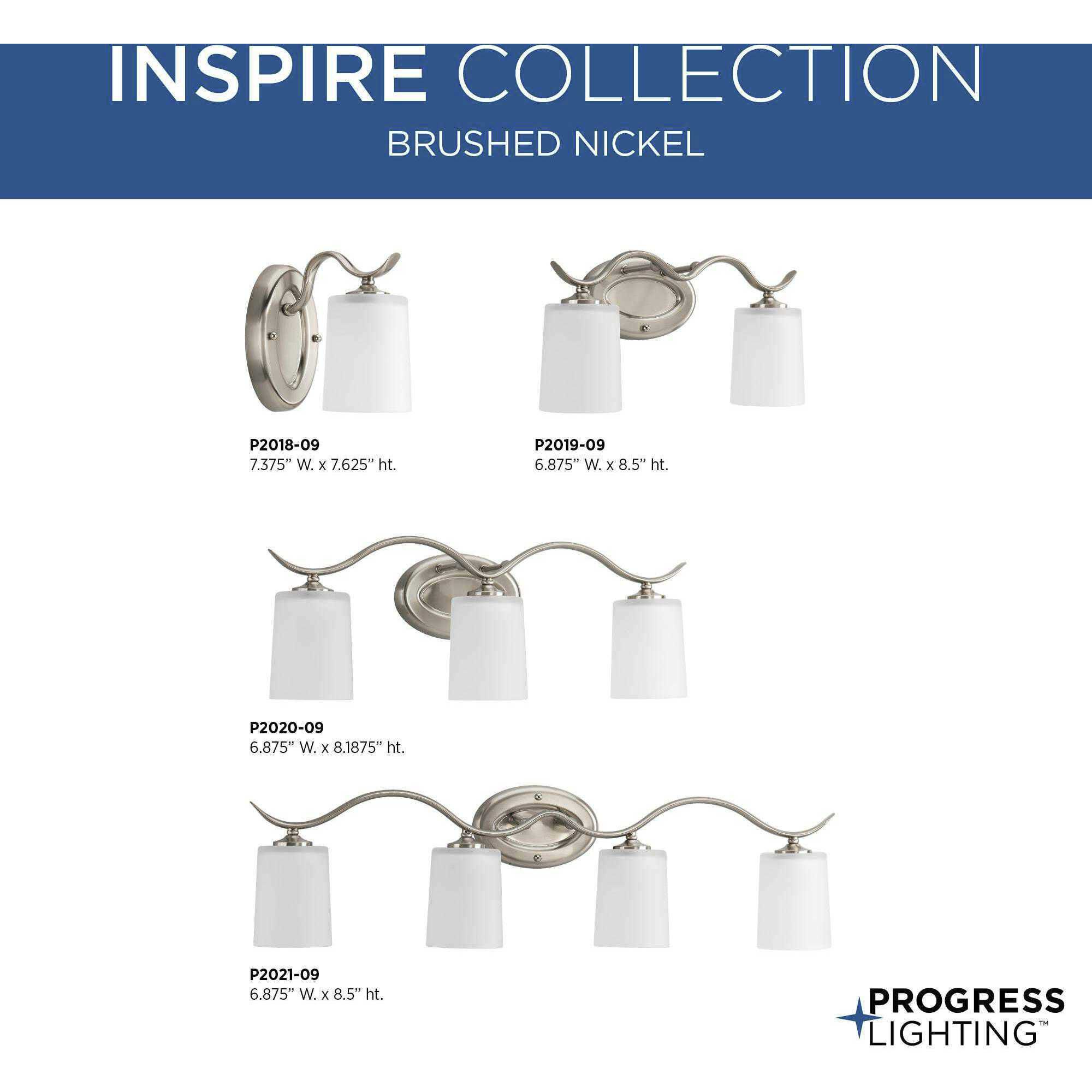 Inspire 2 Light 15 inch Brushed Nickel Bath Vanity Wall Light