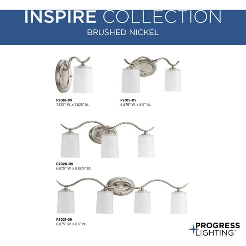 Inspire 2 Light 15 inch Brushed Nickel Bath Vanity Wall Light