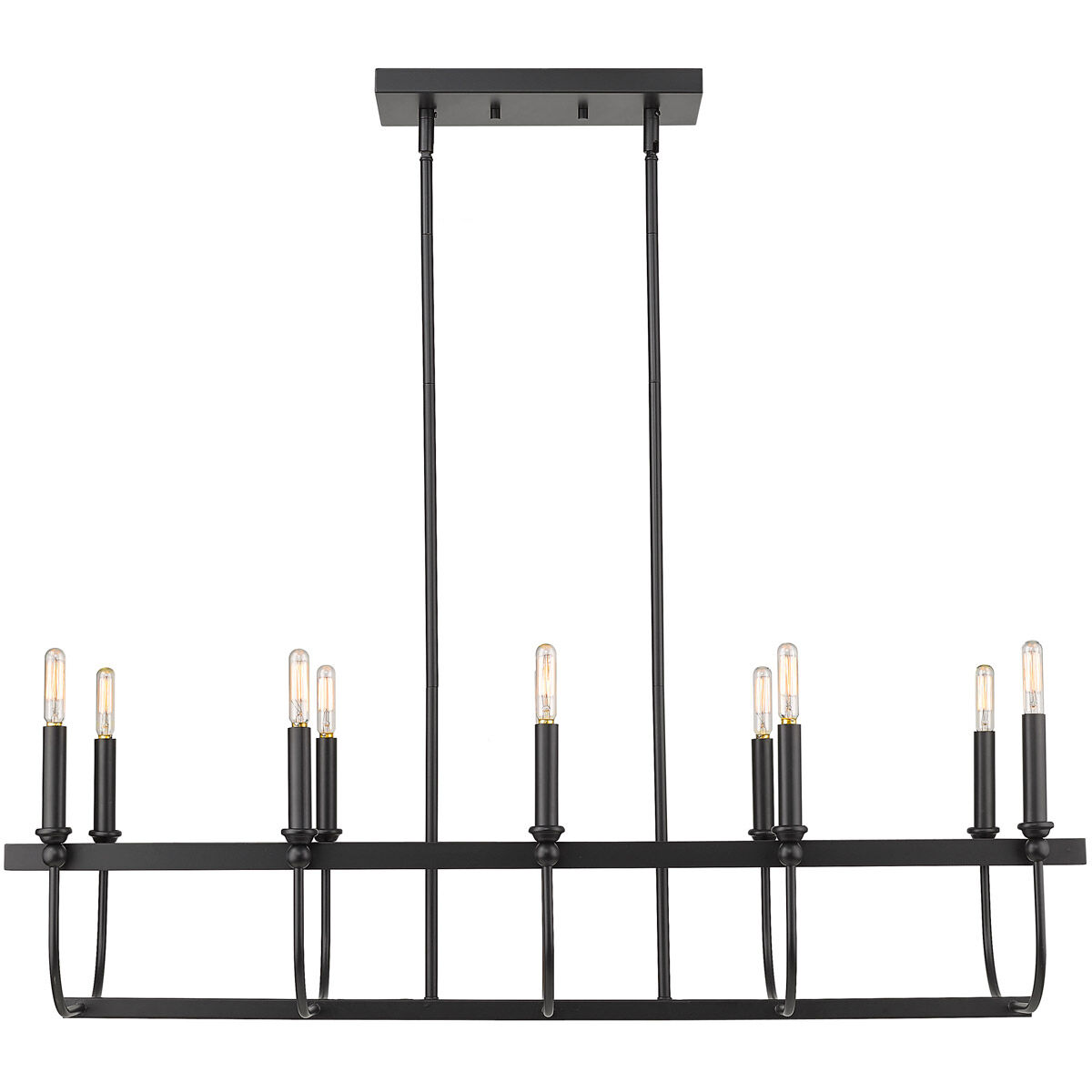 Beckett 10 Light 40 inch Matte Black Island Pendant Ceiling Light