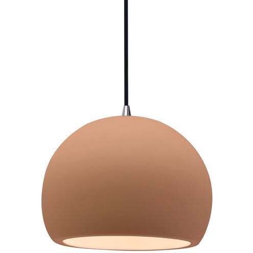 Radiance 1 Light 7 inch Adobe and Brushed Nickel Pendant Ceiling Light