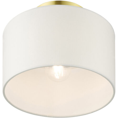 Meridian 1 Light 10 inch Satin Brass Semi Flush Ceiling Light