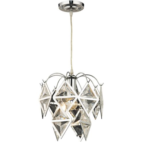 Showtime 1 Light 12 inch Chrome with Clear Mini Pendant Ceiling Light