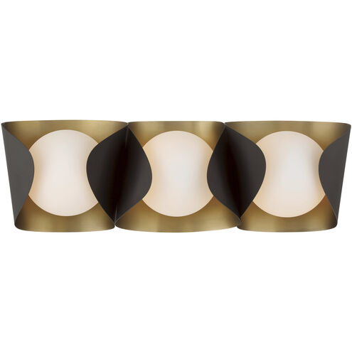 Flare 3 Light 24 inch Legacy Brass and Dark Bronze Vanity Light Wall Light