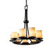 CandleAria LED 23 inch Dark Bronze Chandelier Ceiling Light in 6300 Lm LED, Cream (CandleAria), Cylinder with Melted Rim, Dakota