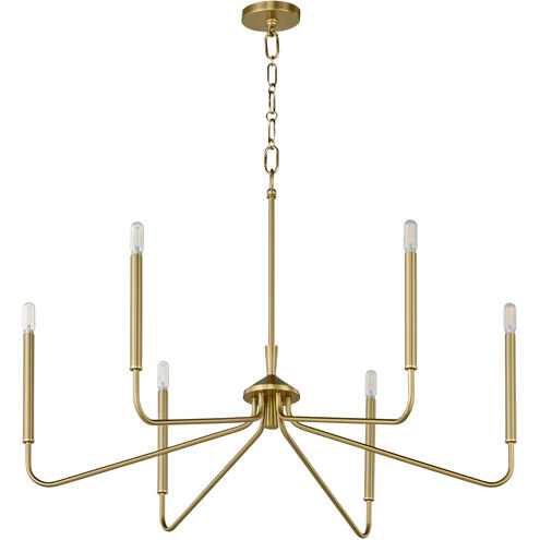 Providence 6 Light 12.25 inch Aged Brass Chandelier Ceiling Light