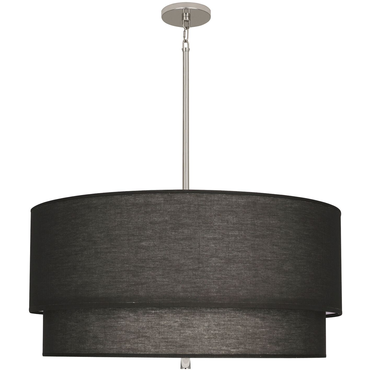 Decker 3 Light 30 inch Polished Nickel Pendant Ceiling Light in Raven Black